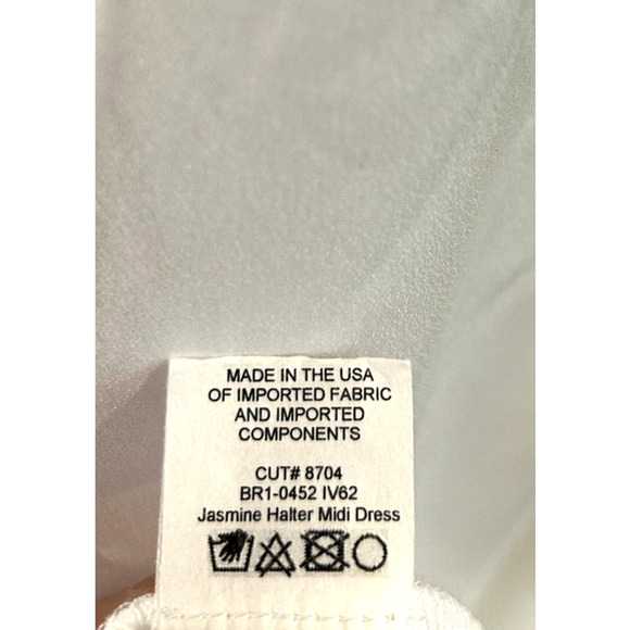 Show Me Your Mumu Jasmine Halter Midi Dress Ivory Luxe Satin S - Picture 7 of 8